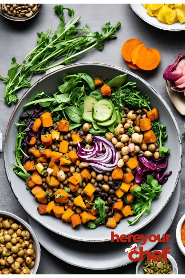 Lentil & Roasted Veggie Bowl