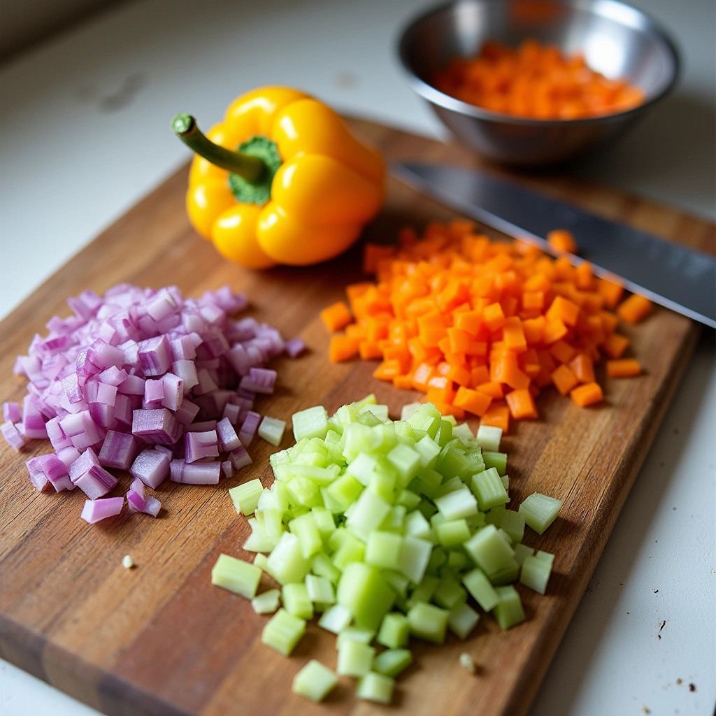 How to Create a Flavor-Packed Chicken Macaroni Salad in 30 Minutes - Step 3: Chop Vegetables