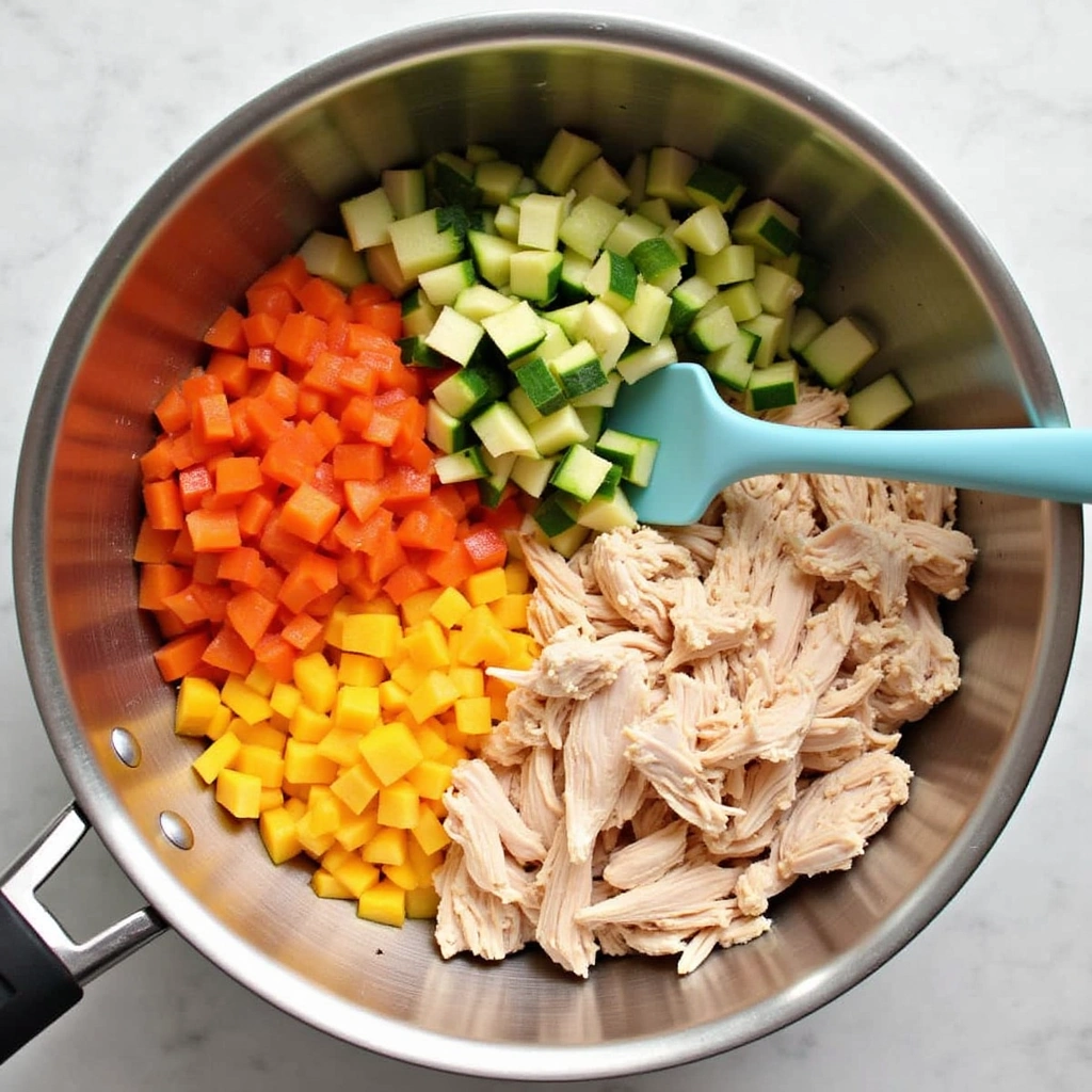 How to Create a Flavor-Packed Chicken Macaroni Salad in 30 Minutes - Step 4: Combine Chicken and Vegetables