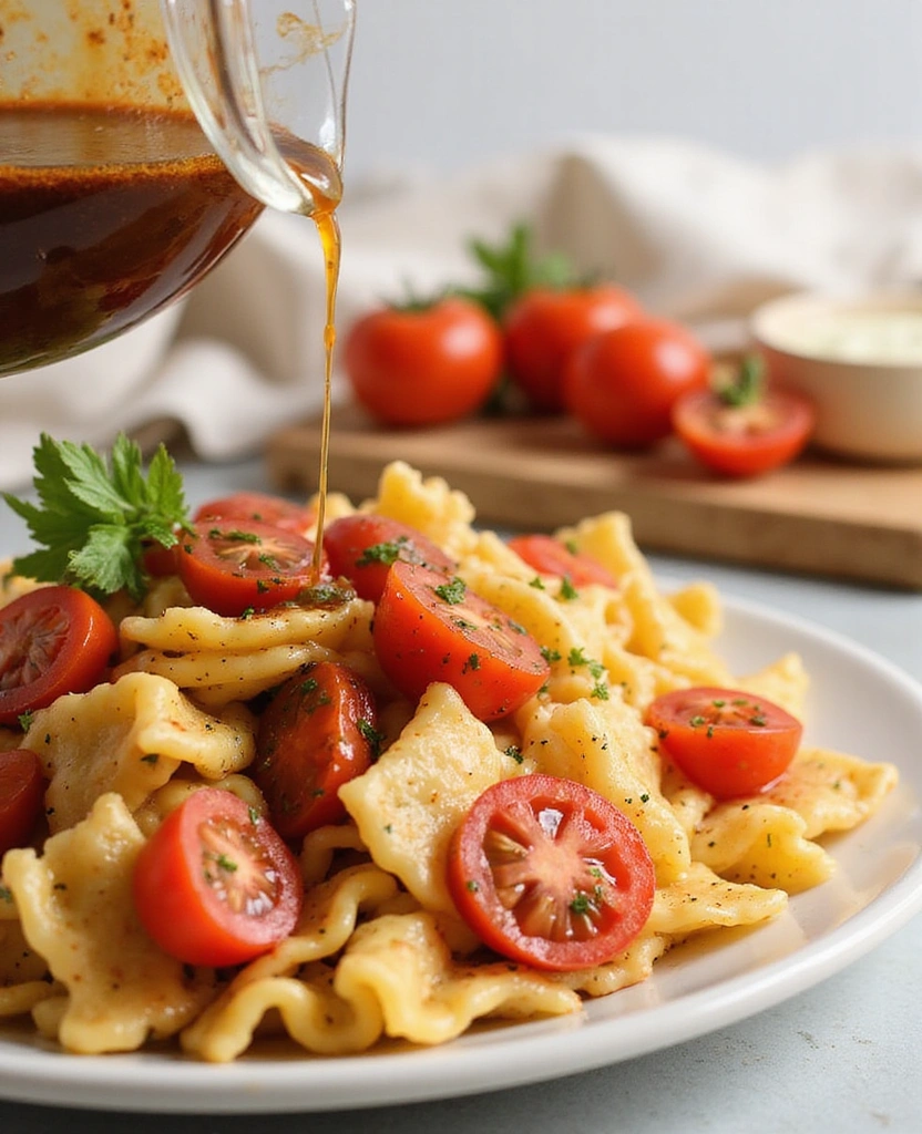 The Best Tomato Pasta Salad Recipe: Step 4: Prepare the Dressing