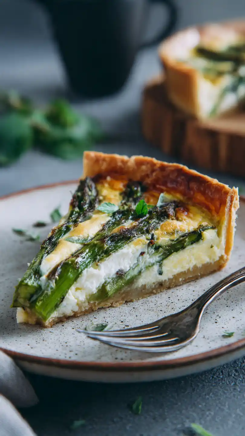 Asparagus and Goat Cheese Quiche in breakfast