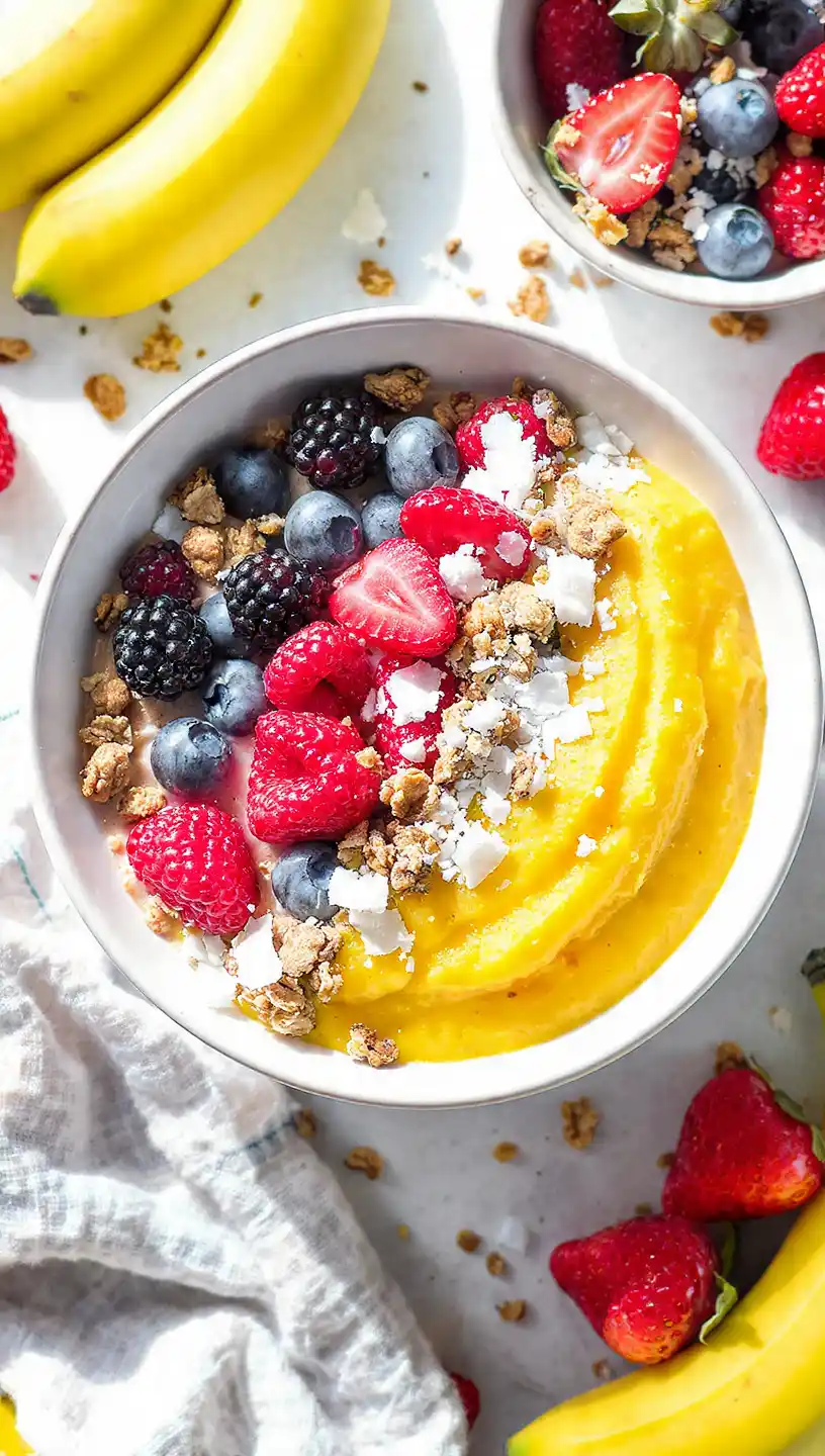 Banana "Nice" Cream Smoothie Bowls Breakfast