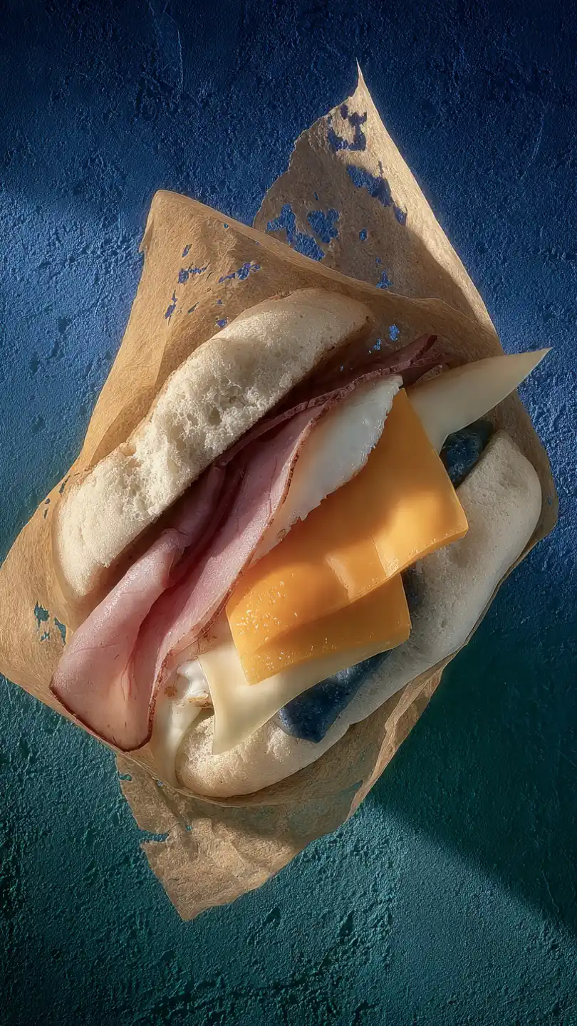 Breakfast Sandwich with Fried Egg and Turkey Bacon