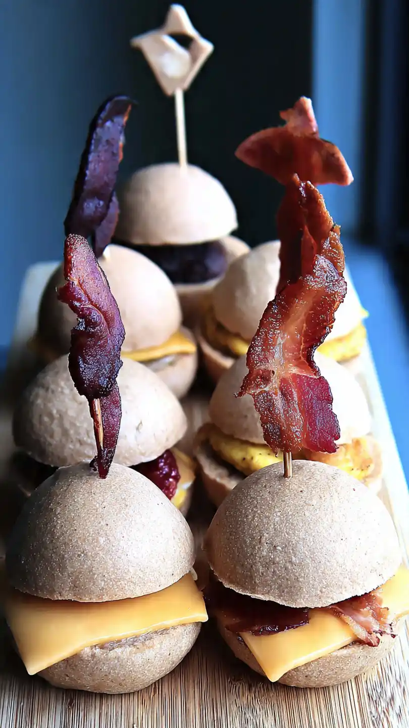 Breakfast Sliders on Mini Whole Wheat Buns Breakfast