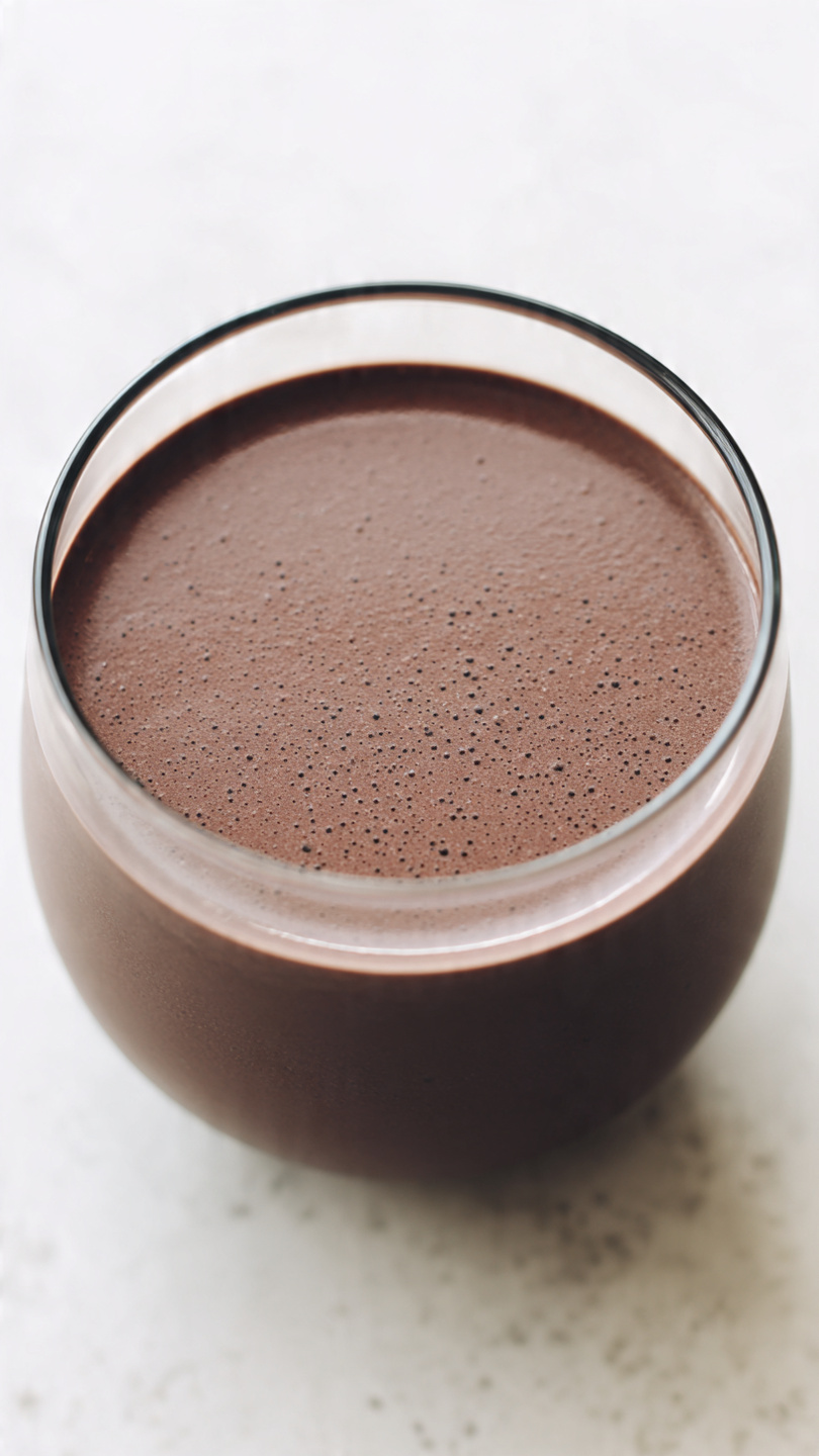 Breakfast with Chocolate Protein Smoothie (with Added Greens)
