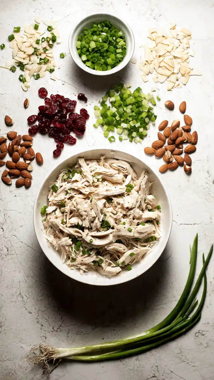 Creamy Cranberry Almond Chicken Salad with the Perfect Sweet Crunch Ingredients
