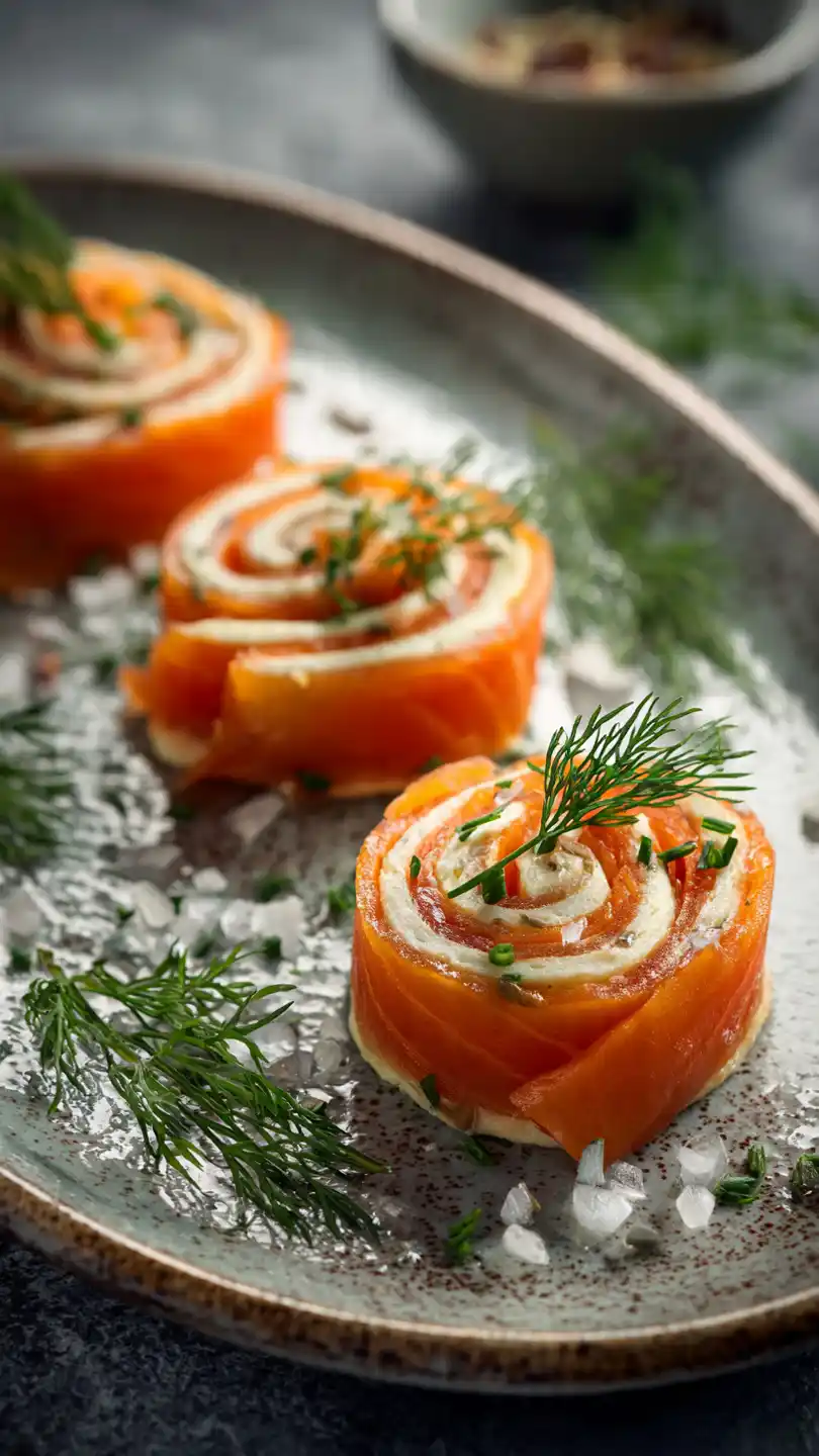 Egg and Smoked Salmon Pinwheels in Breakfast