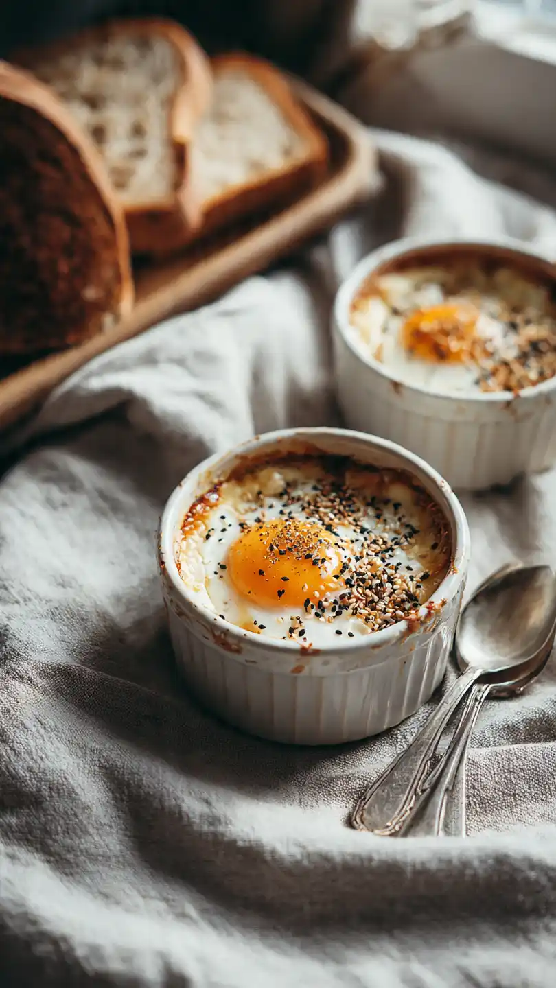 Everything Bagel Spiced Baked Eggs in Breakfast