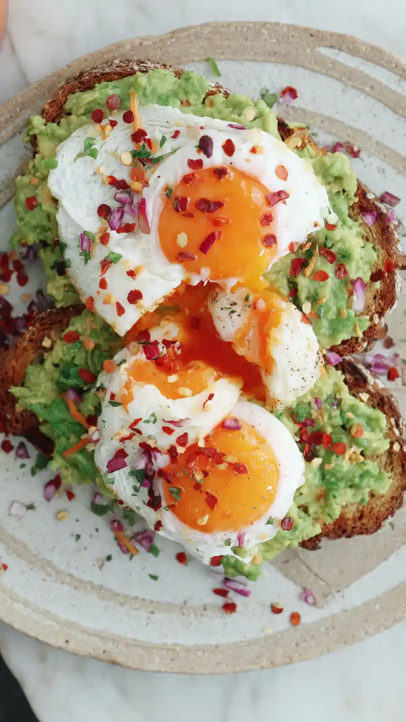 Breakfast Poached Eggs on Avocado Toast