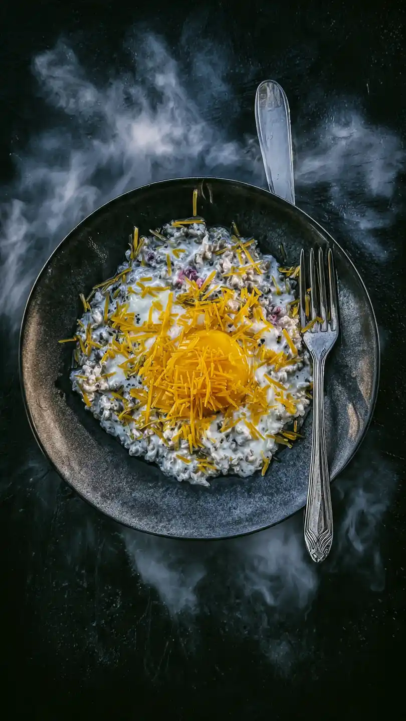 Savory Oatmeal with a Fried Egg Breakfast