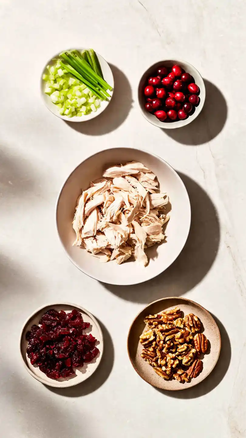 Ingredients for The Perfect Cranberry Walnut Chicken Salad for a Delicious Lunch