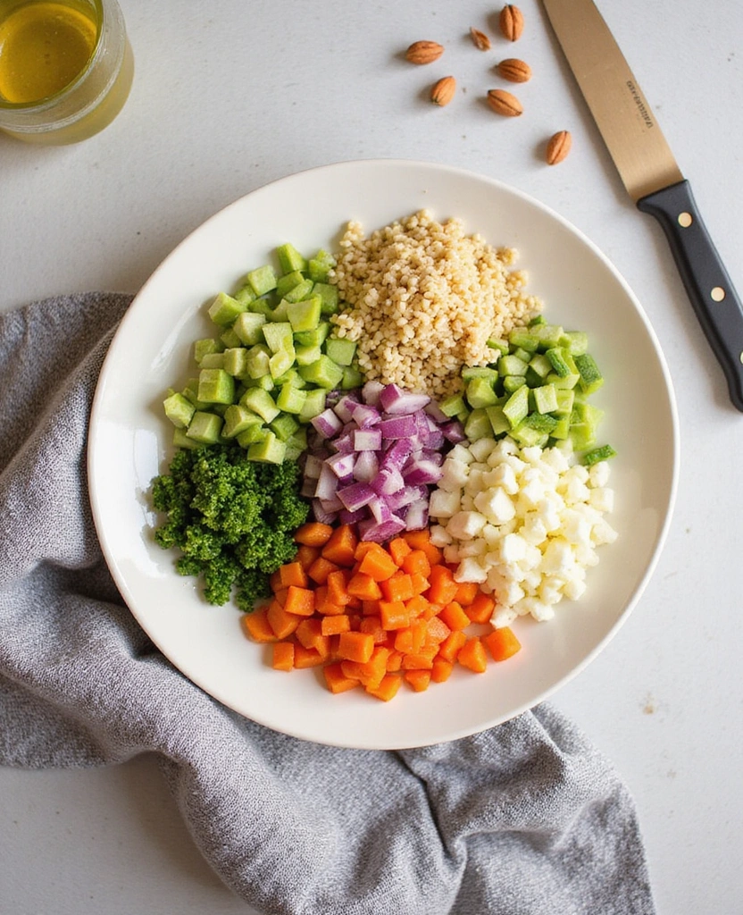 Mediterranean Orzo Salad: Step 3: Chop the Vegetables