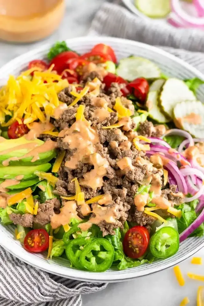 Beef Salad Burger in a Bowl