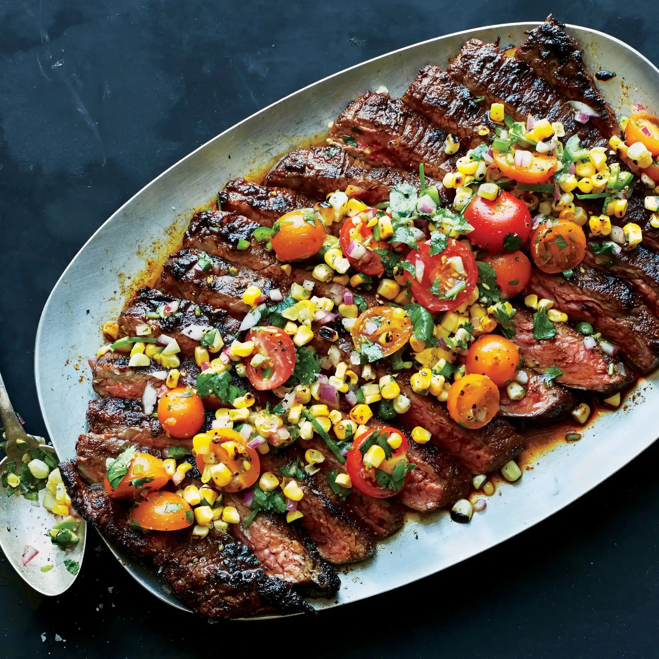 Beef Salad Grilled Flank Steak with Corn Salsa