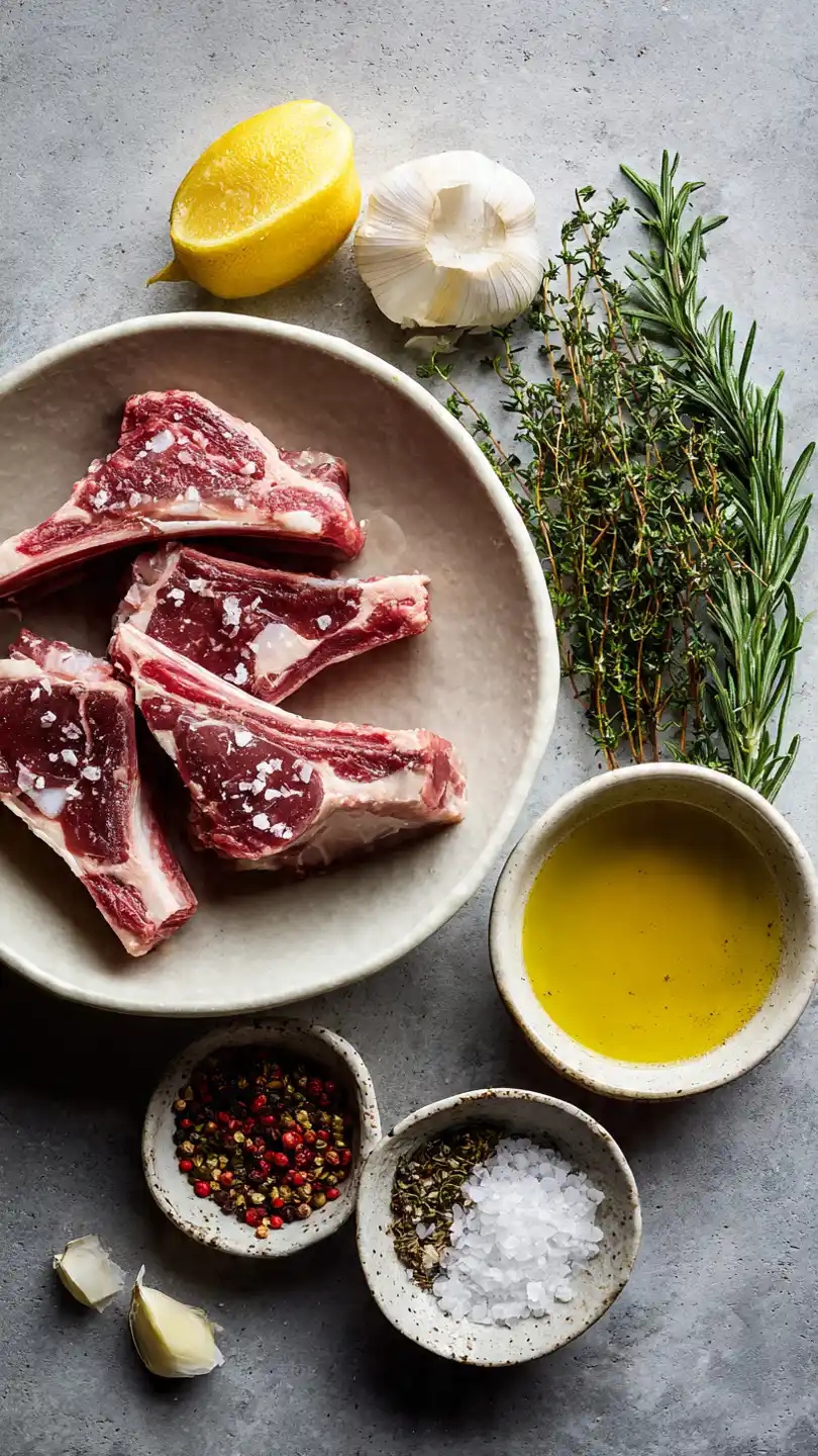 Perfectly Grilled Lamb Chops with Garlic and Herbs ingredients