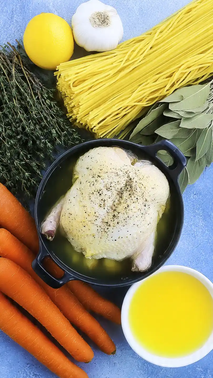 The Easiest Comforting Instant Pot Chicken Soup ingredients