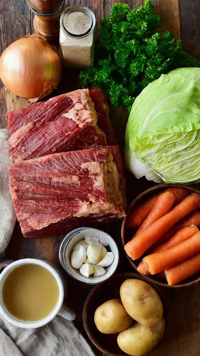 Tender Slow Cooker Corned Beef Ingredients
