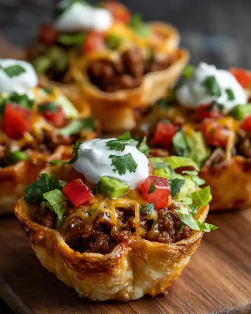 Chicken Salads Beef Taco Cups