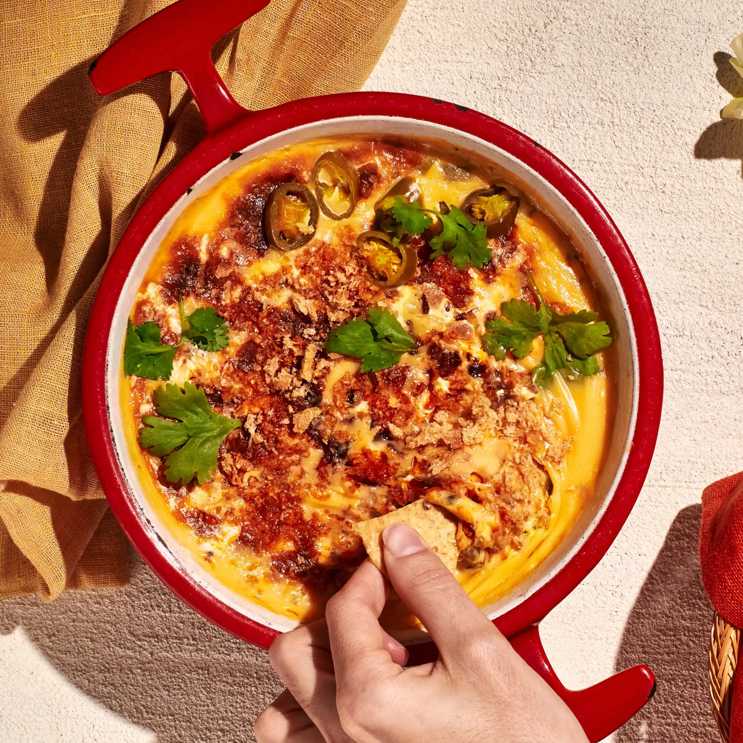 Chicken Salads Queso Fundido Pots