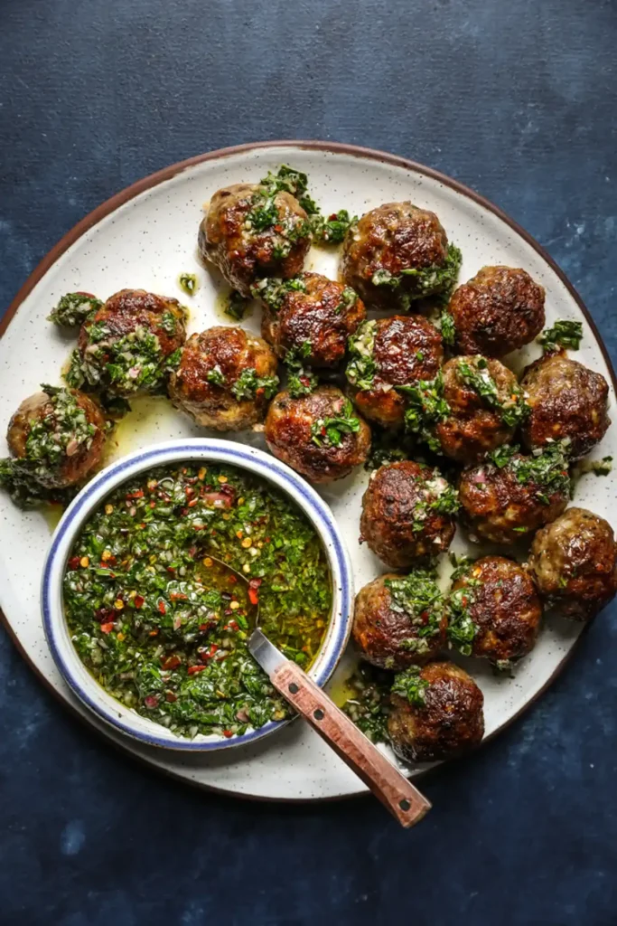 Chimichurri Beef Meatballs
