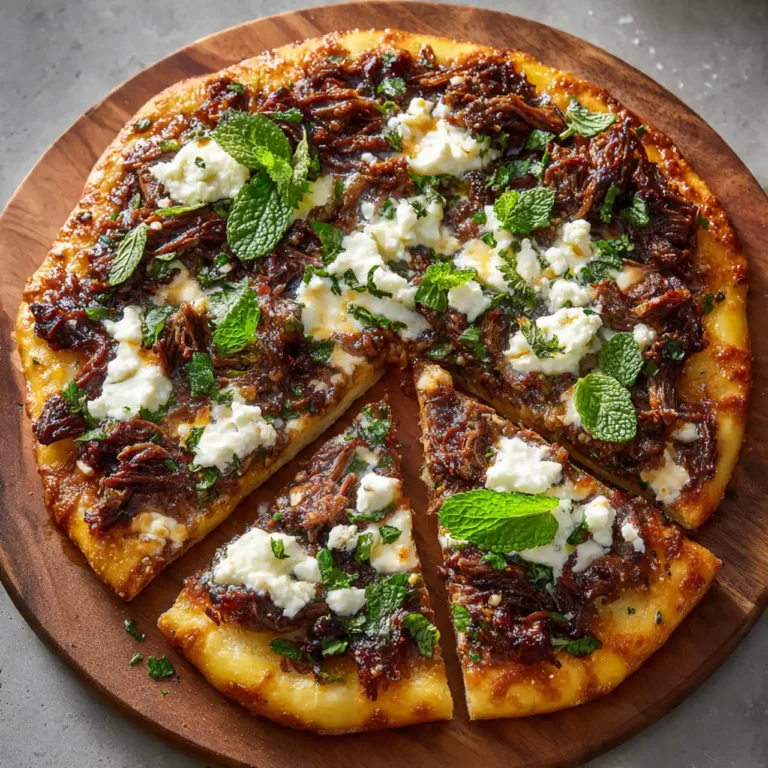 Lamb Pizza with Feta and Mint