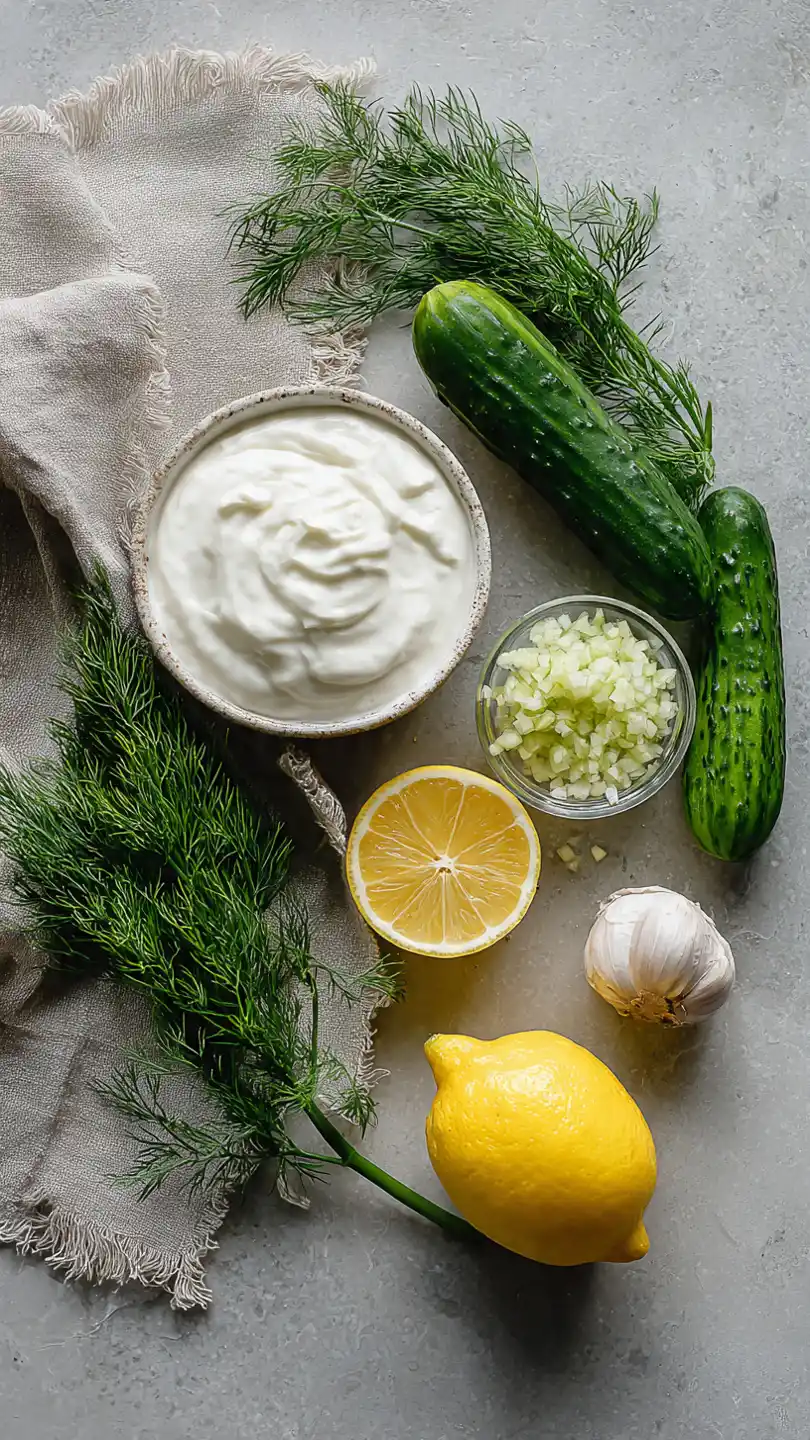 For the Tzatziki Sauce ingredients
