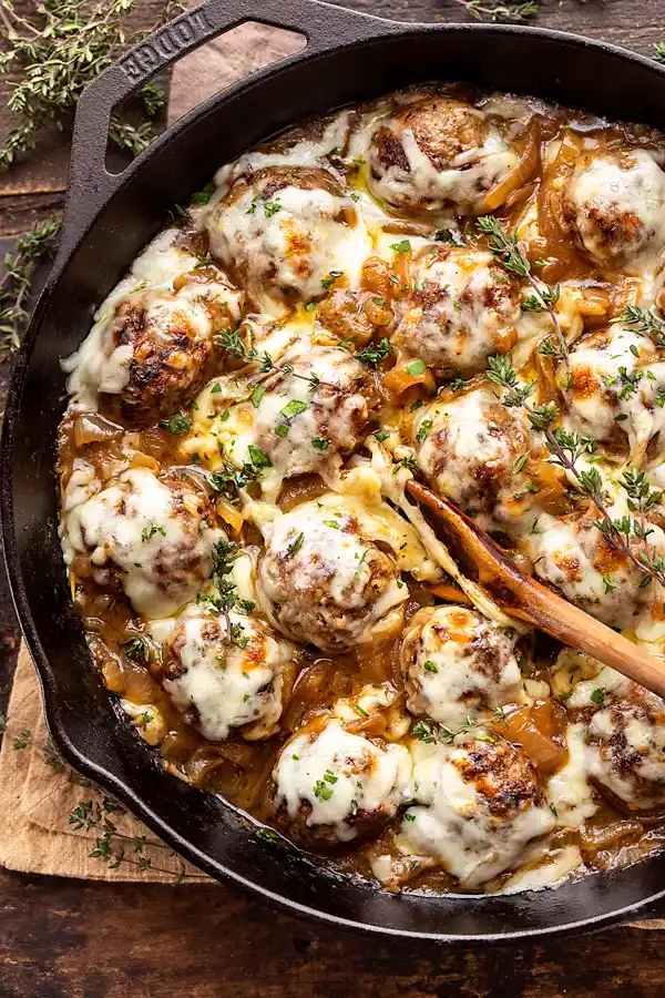 French Onion Soup Meatballs Meatballs