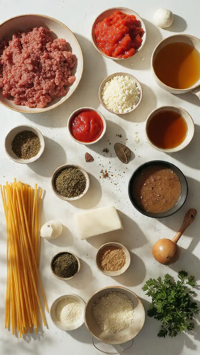 Ingredients for Classic Spaghetti Recipe one