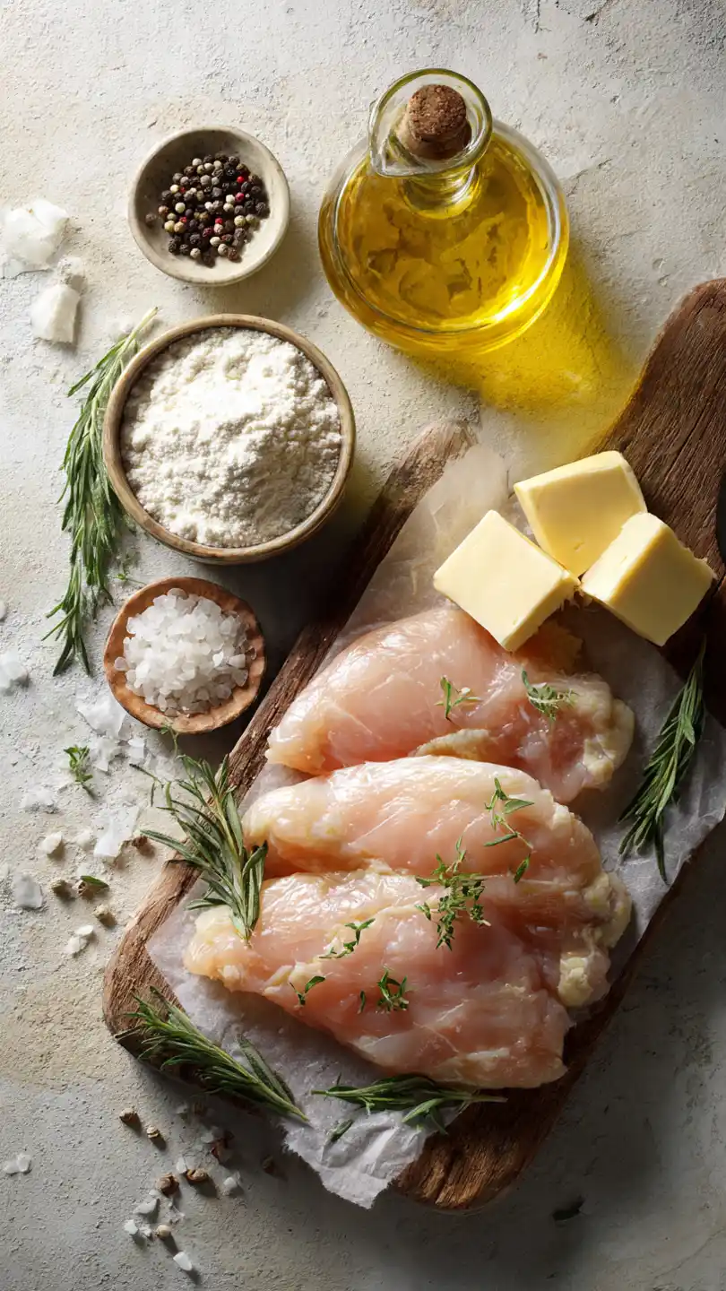 Making Classic Chicken Piccata ingredients