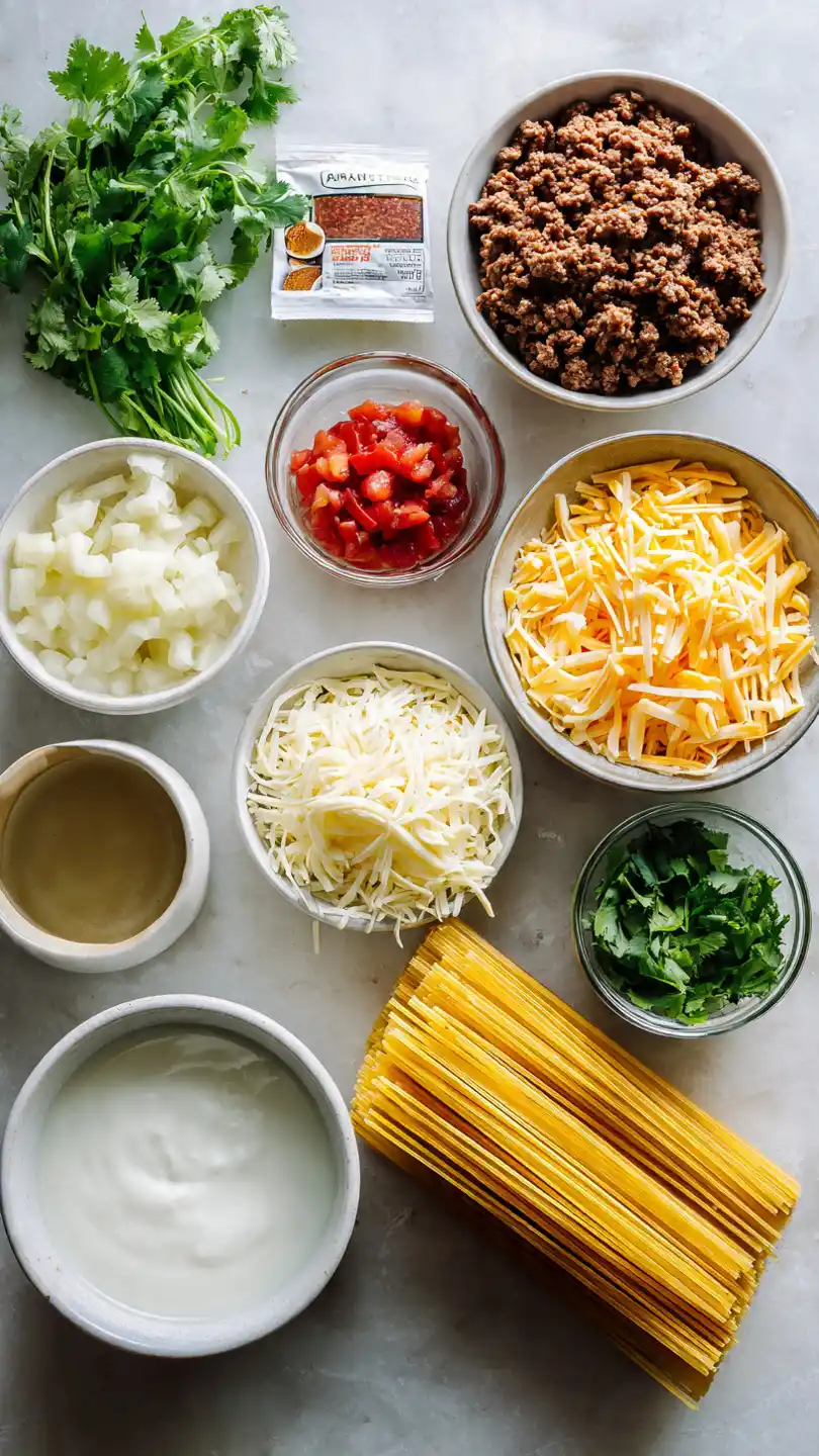 One-Pan Cheesy Taco Spaghetti