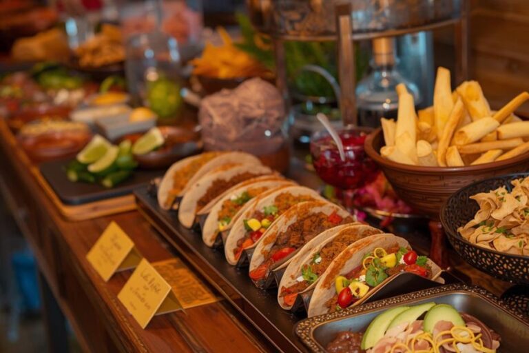 Taco bar party buffet