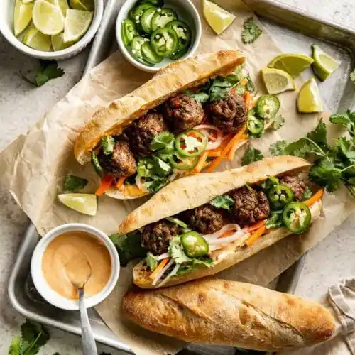 Vietnamese Chicken (Banh Mi Style) Meatballs