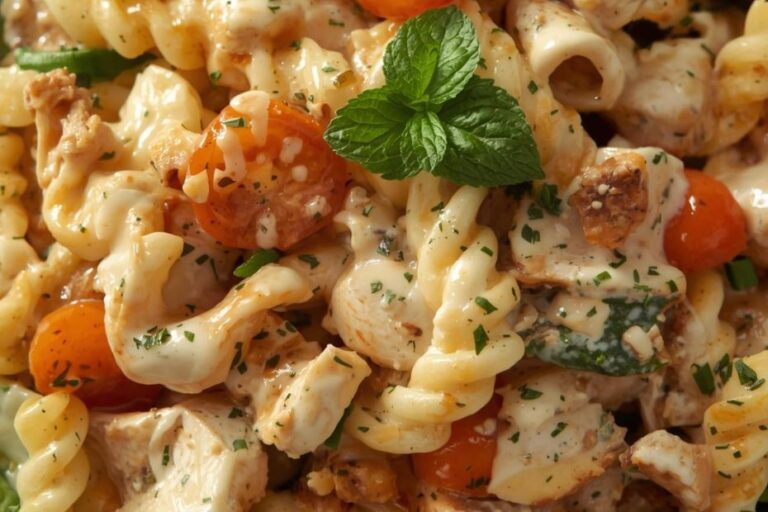 healthy chicken pasta salad