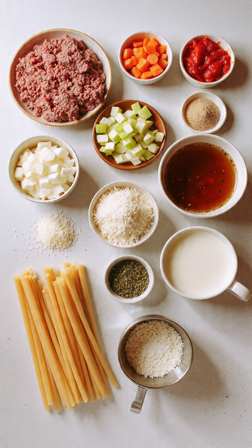 Quick & Hearty Weeknight Bolognese Ingredients