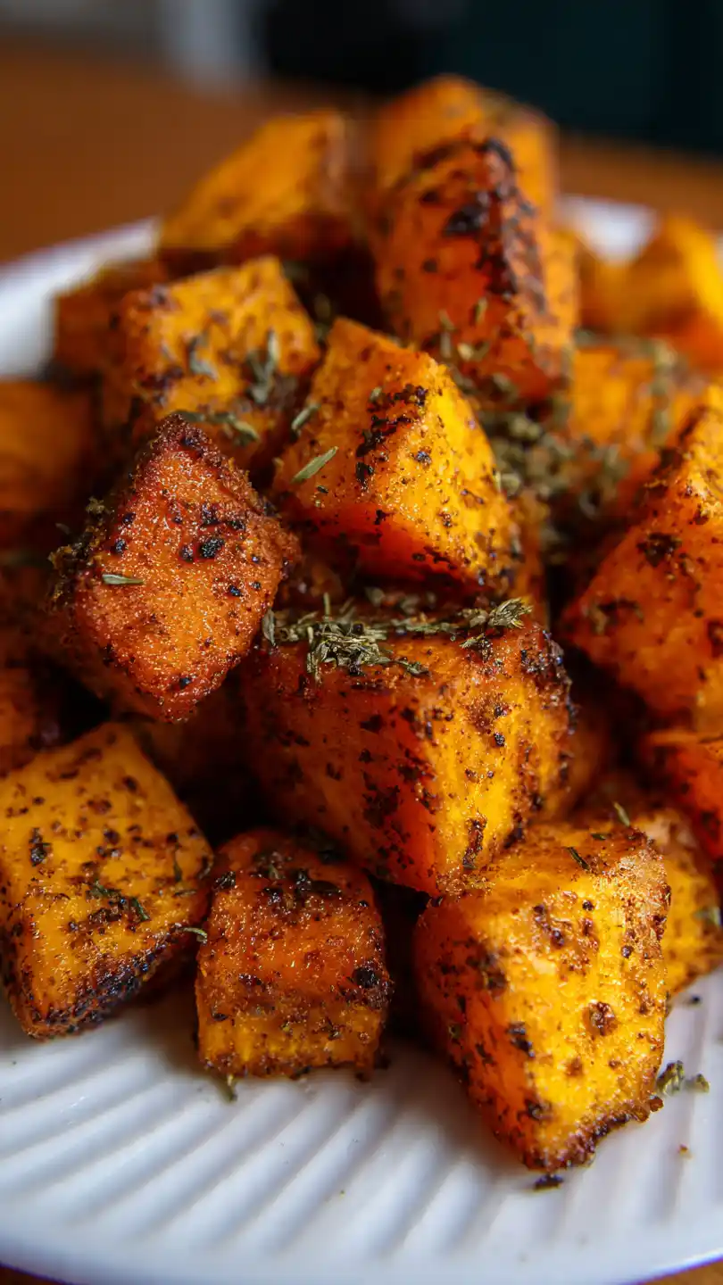 Air Fryer Sweet Potato Cubes Savory Spice Blend