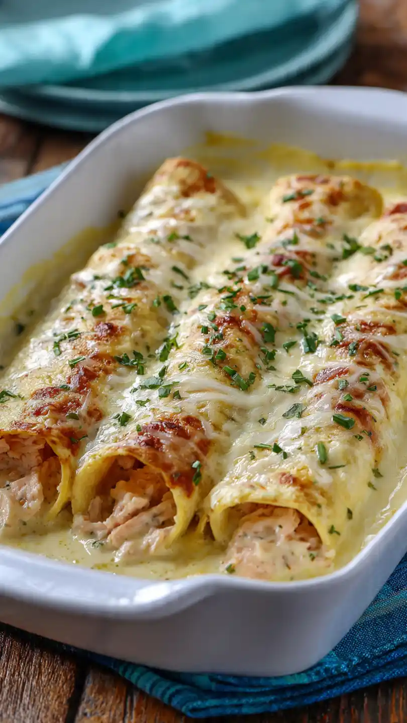 Chicken Taquitos Casserole with Prepare the Creamy Sauce and Pan