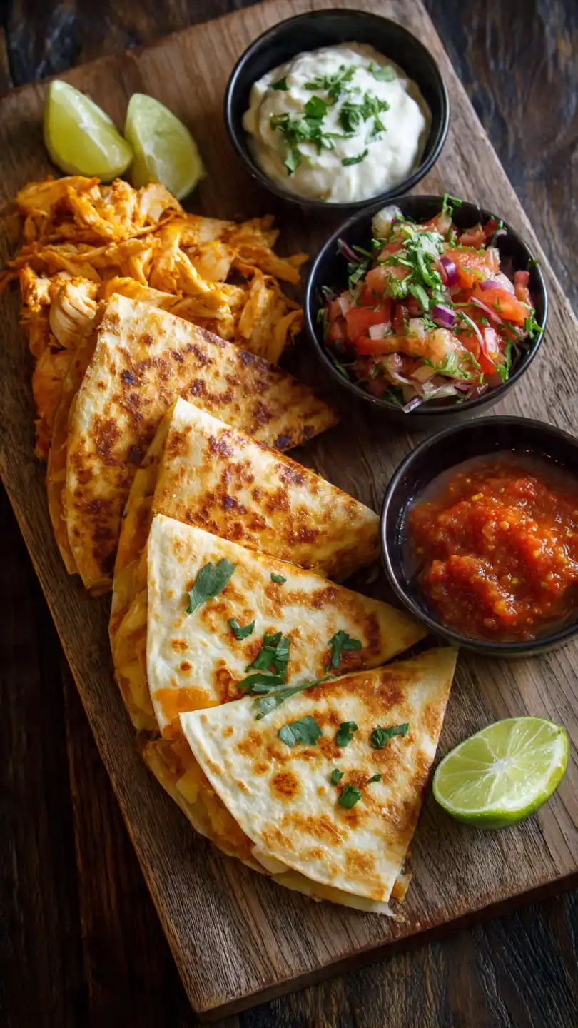 Mexican Appetizers with Chicken Quesadilla Wedges