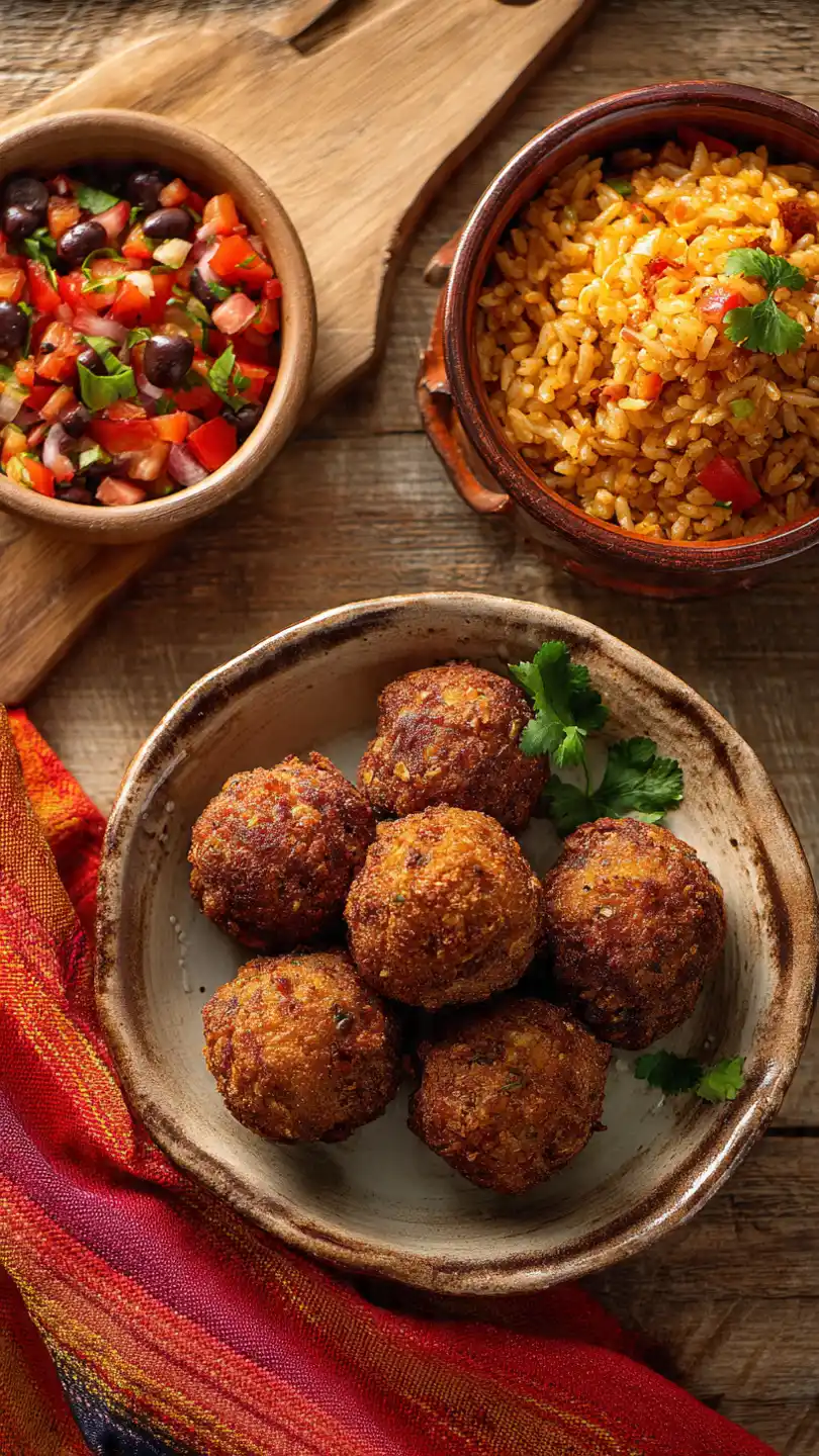 Mexican Appetizers with Mexican Rice Balls
