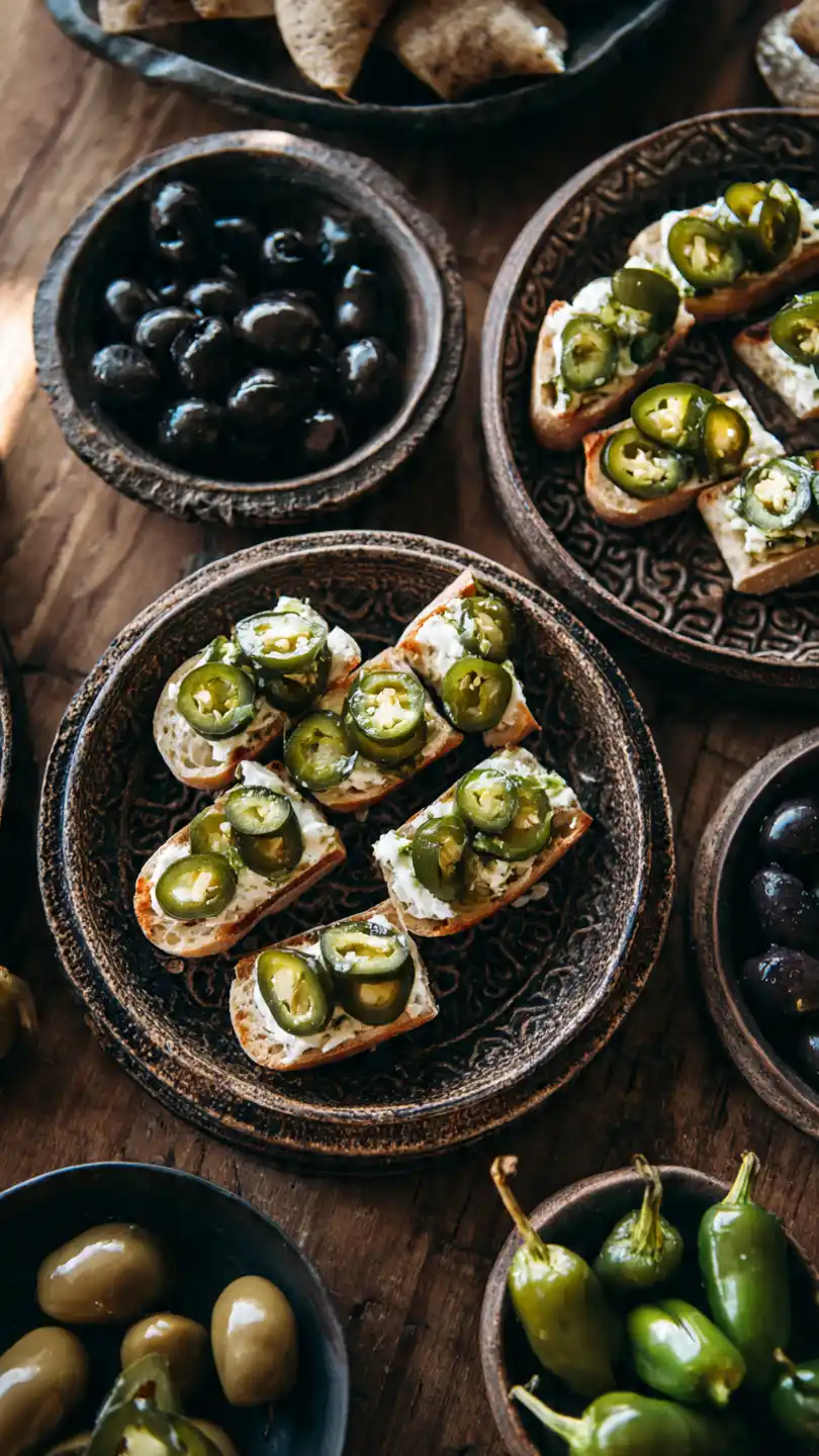 Mexican Appetizers with Pickled Jalapeños