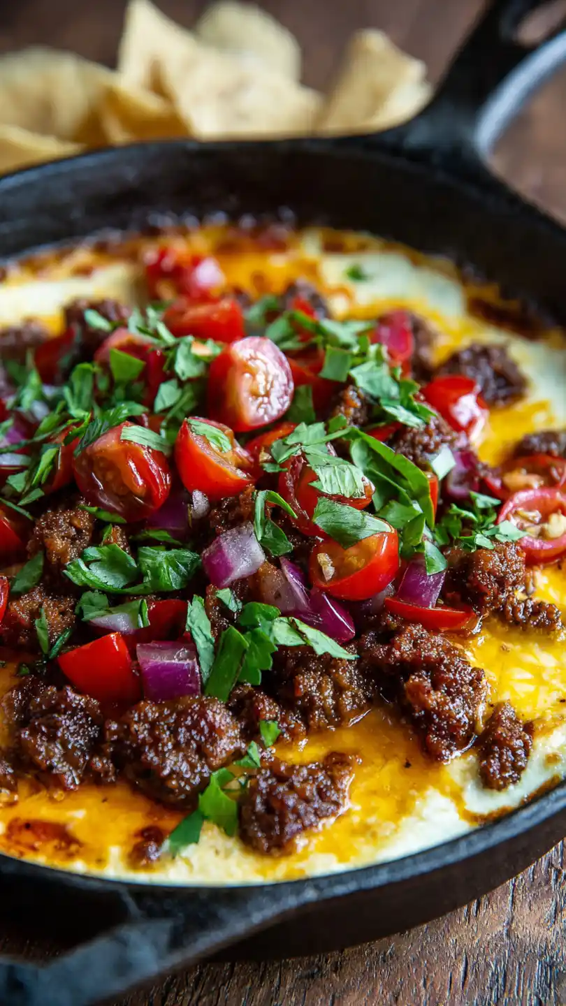 Mexican Appetizers with Queso Fundido with Beef Chorizo