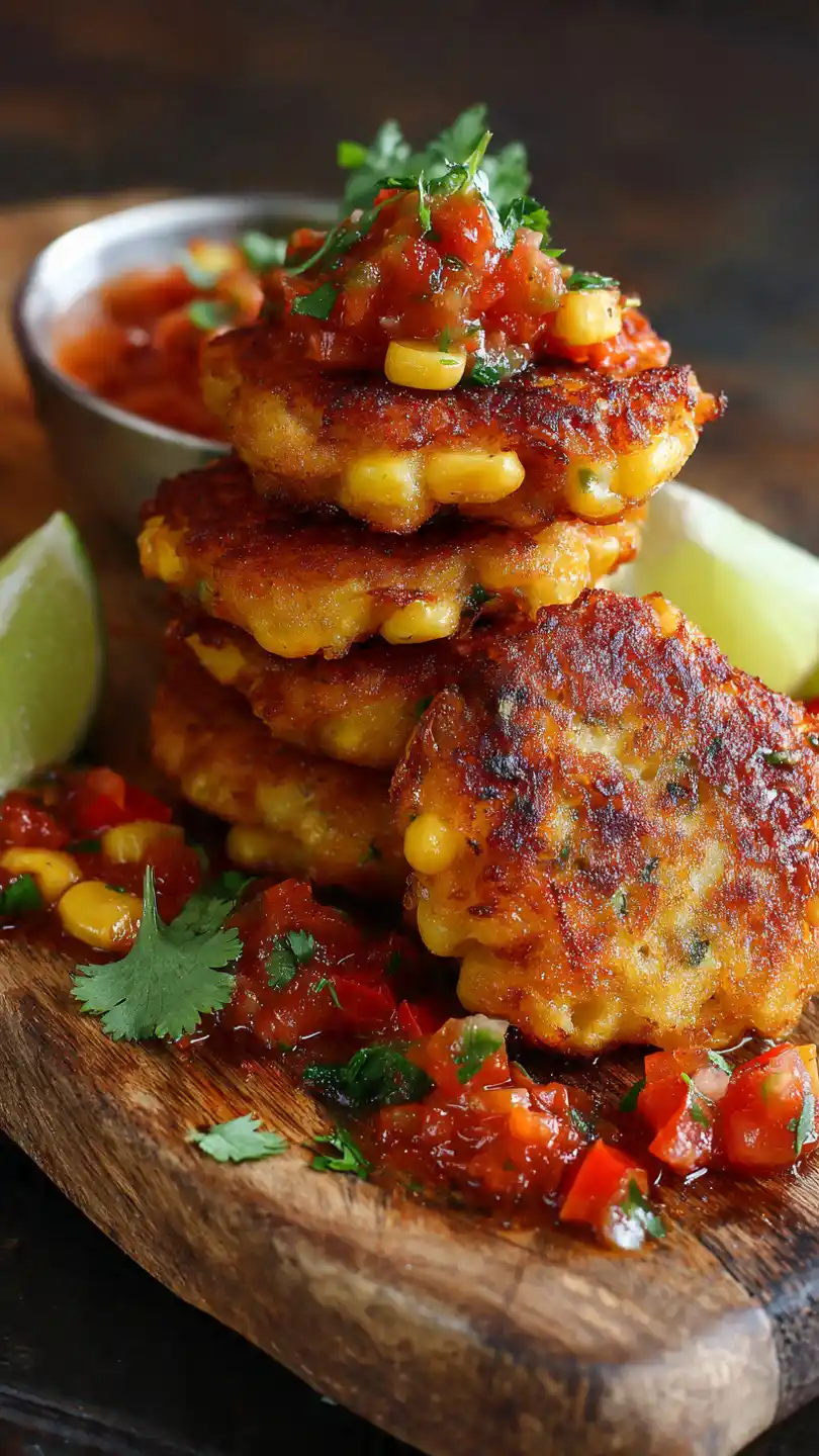 Mexican Appetizers with Spicy Corn Fritters