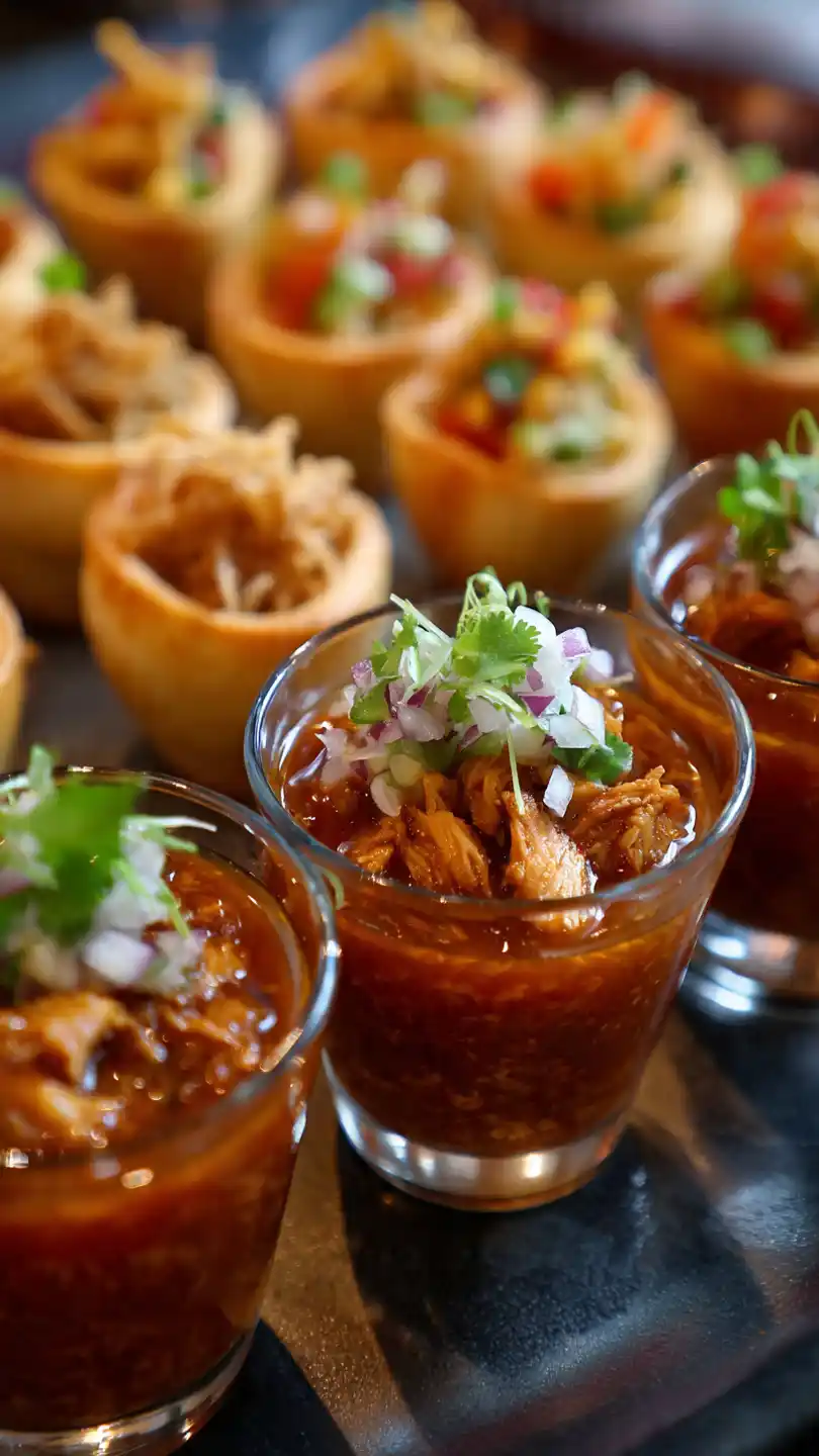 Mexican Appetizers with Tortilla Soup Shots