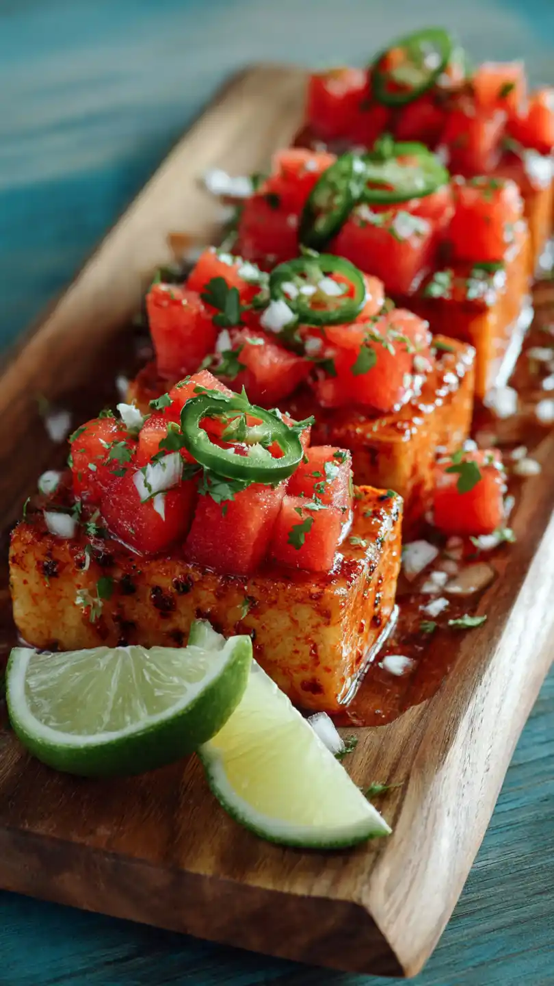 Mexican Appetizers with Watermelon with Tajin
