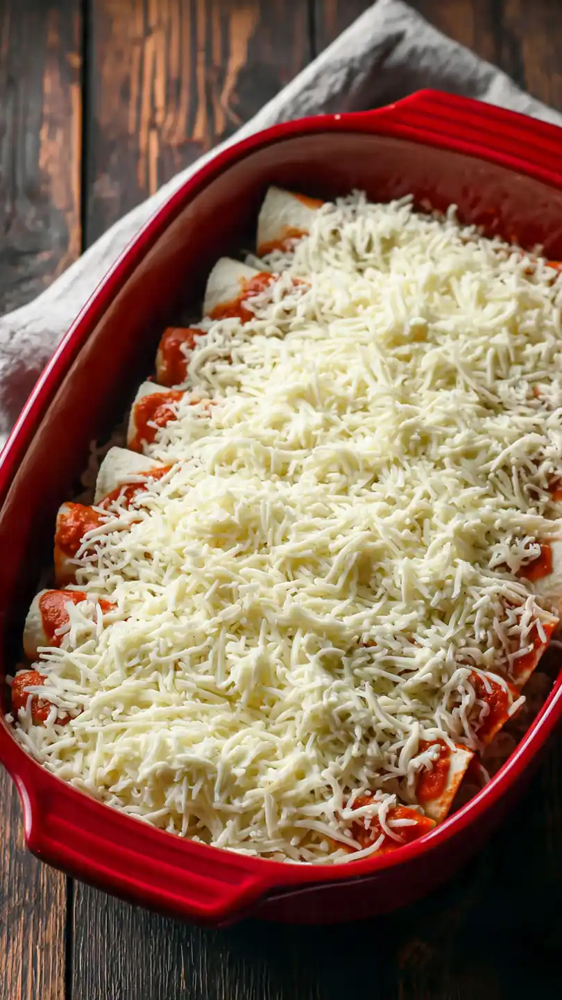 Prepare the Casserole Dish Frozen Taquito Enchilada Casserole