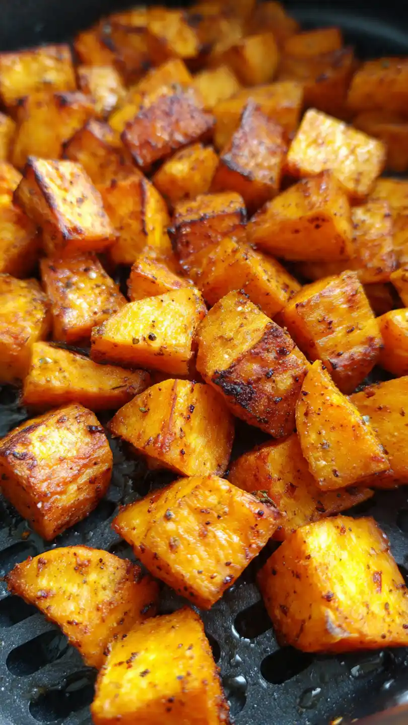 Sweet Potato Cubes Air Fry to Crispy Perfection