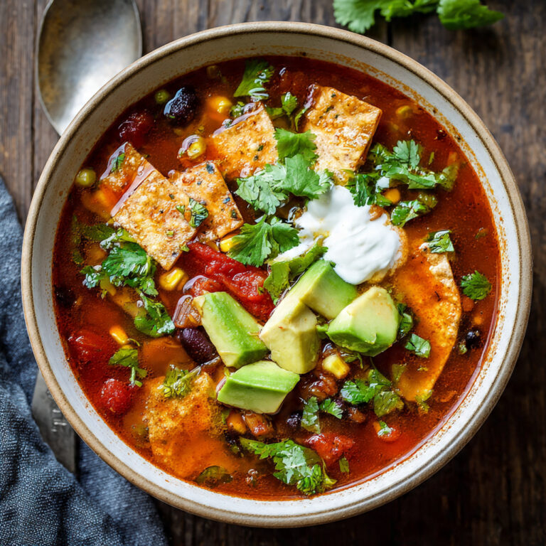 Spicy, Soul-Warming Vegetarian Tortilla Soup That’ll Make You Forget About Chicken!